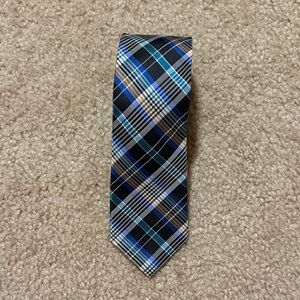 Ben Sherman Checkered Tie in Blue and Brown
